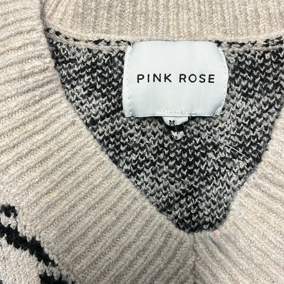 Sweater Vest Pink Rose Med - Picture 2 of 3